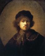 REMBRANDT Harmenszoon van Rijn Self-Portrait with Beret and Gold Chain Sweden oil painting artist